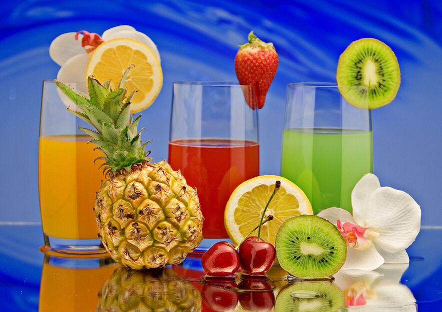 vruchtensappen voor een drinkdieet